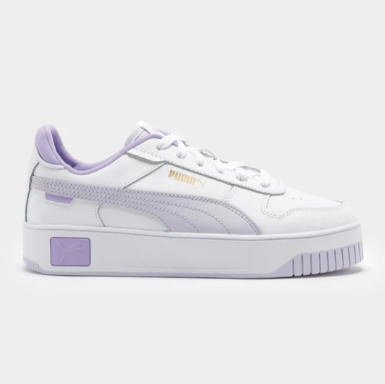 Womens Carina Street Sneakers in White & Purple